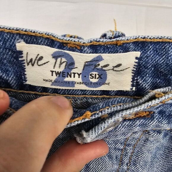 Free People We The Free Brea Cut Off Mini Skirt Women's Size 26 Button Fly Denim - Picture 6 of 9